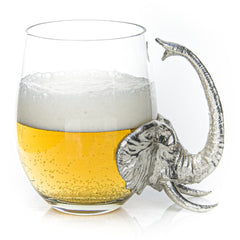 Hand-Blown Elephant Round Pewter Mug