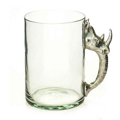 HAND-BLOWN Elephant Pewter Mug with Tusks