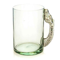 HAND-BLOWN ZEBRA PEWTER MUG