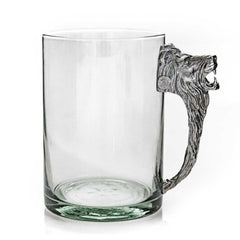 HAND-BLOWN LION PEWTER MUG