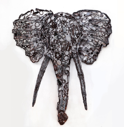 Elephant Artwork Head Handmade