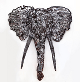 Elephant Artwork Head Handmade
