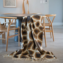 Giraffe Skin Ivory Leather Throw