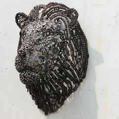 Lion Artwork Made of recycled metal - Wall Hung