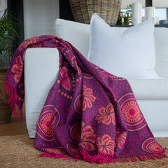 Shweshwe Grape Cerise Throw