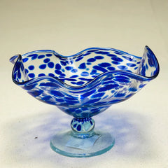 Blown glass - olive dish blue