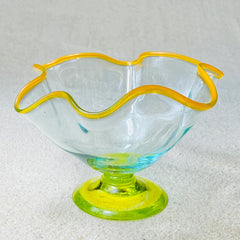 Yellow Blown glass - olive dish