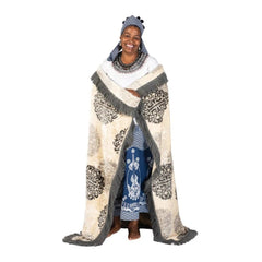 Mink Vogue Fringed Medallions Grey Cream