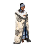 Mink Vogue Fringed Medallions Grey Cream