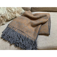 Chocolate and Charcoal Alpaca throw blanket