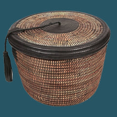 Sadia Leather Trim Basket