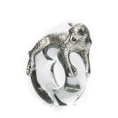 Mini Leopard Napkin ring Pewter