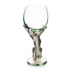 Set of 4 White Wine Pewter Leopard