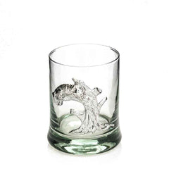 Whiskey Tumbler Pewter Leopard