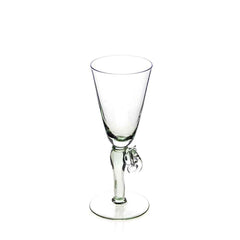 Set of 4 White Wine Glasses with Elephant Stem