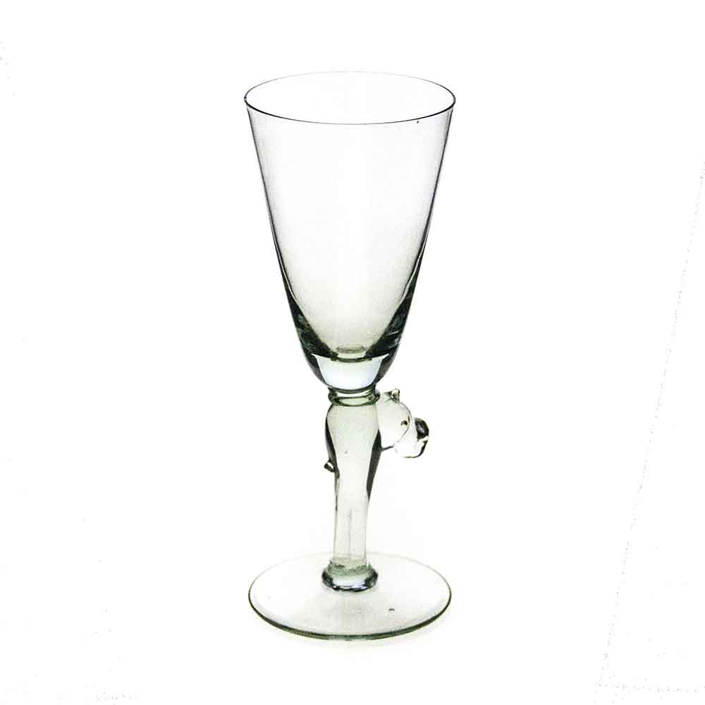 V1-03  Set of 4 White Wine glasses with Hippo Stem