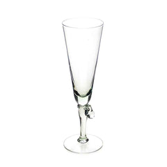 Set of 4 Champagne Flutes with   Hippo stem