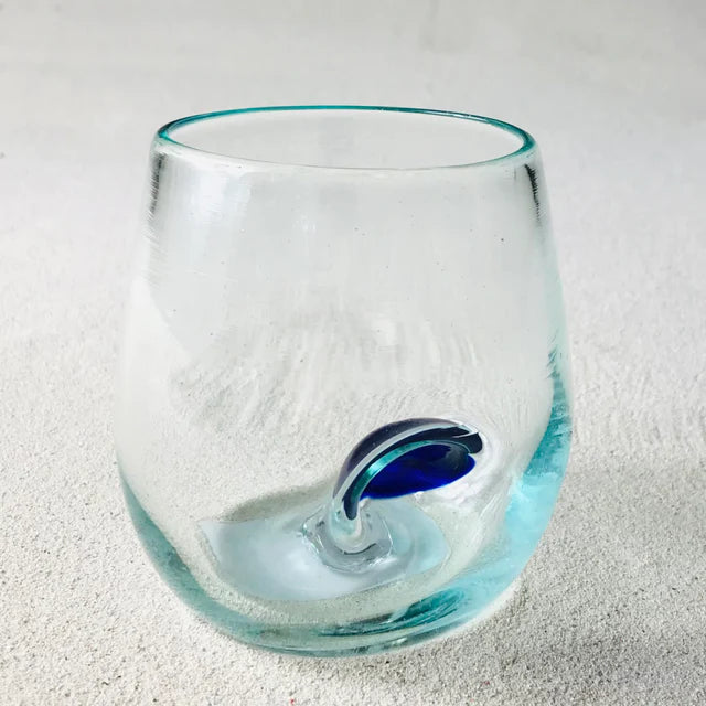 Blown glass - ‘Thumb’ler (short round dimple tumbler) ~ 300ml