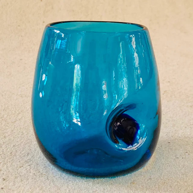 Blown glass - ‘Thumb’ler (short round dimple tumbler) ~ 300ml