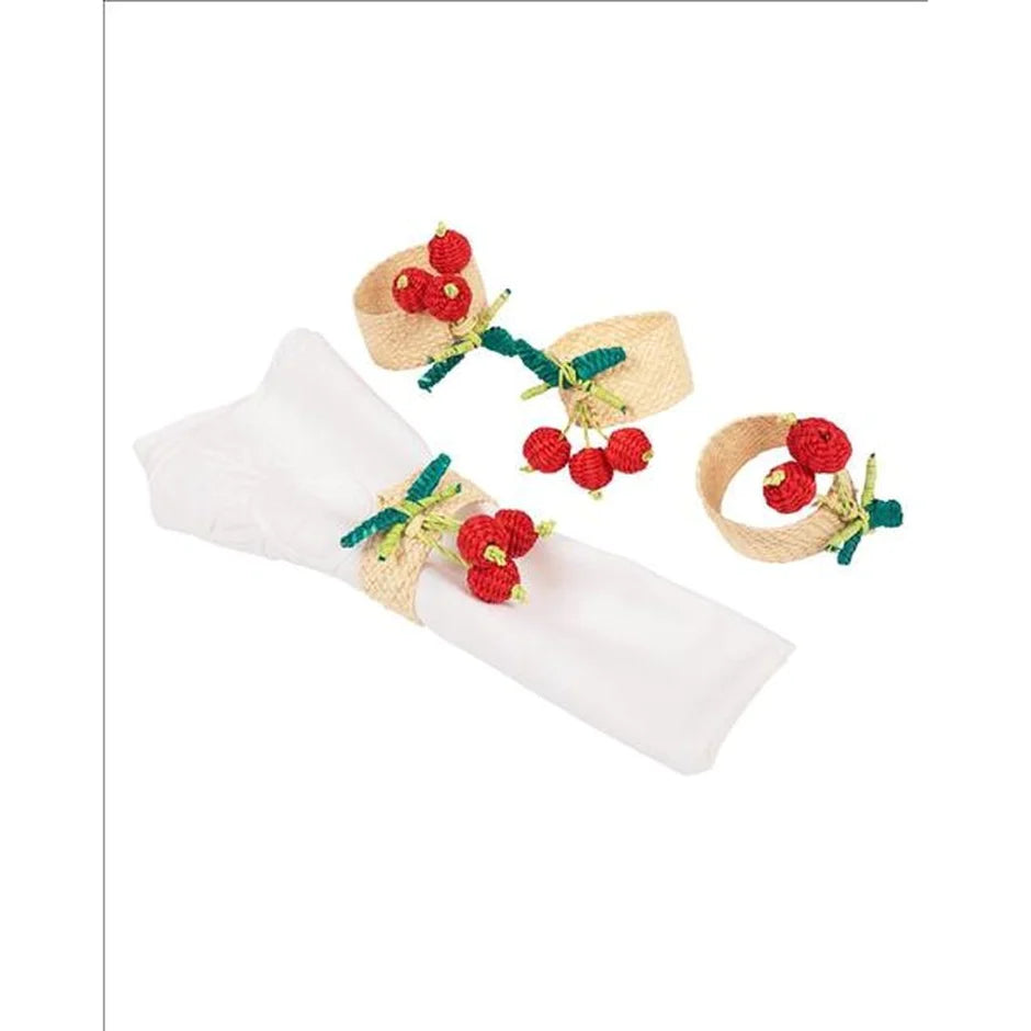 Cherry Napkin rings Set