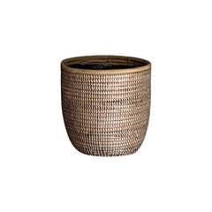 Beige Leather Trim Basket