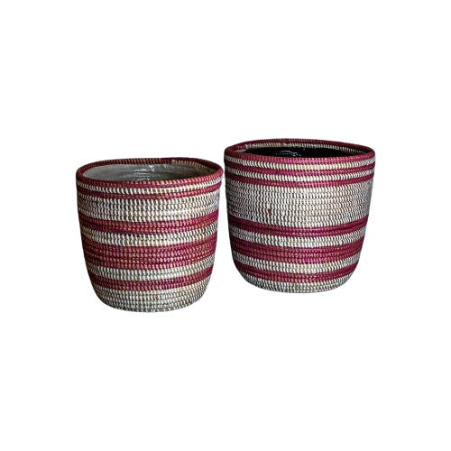 Pink/White Basket Set (2)