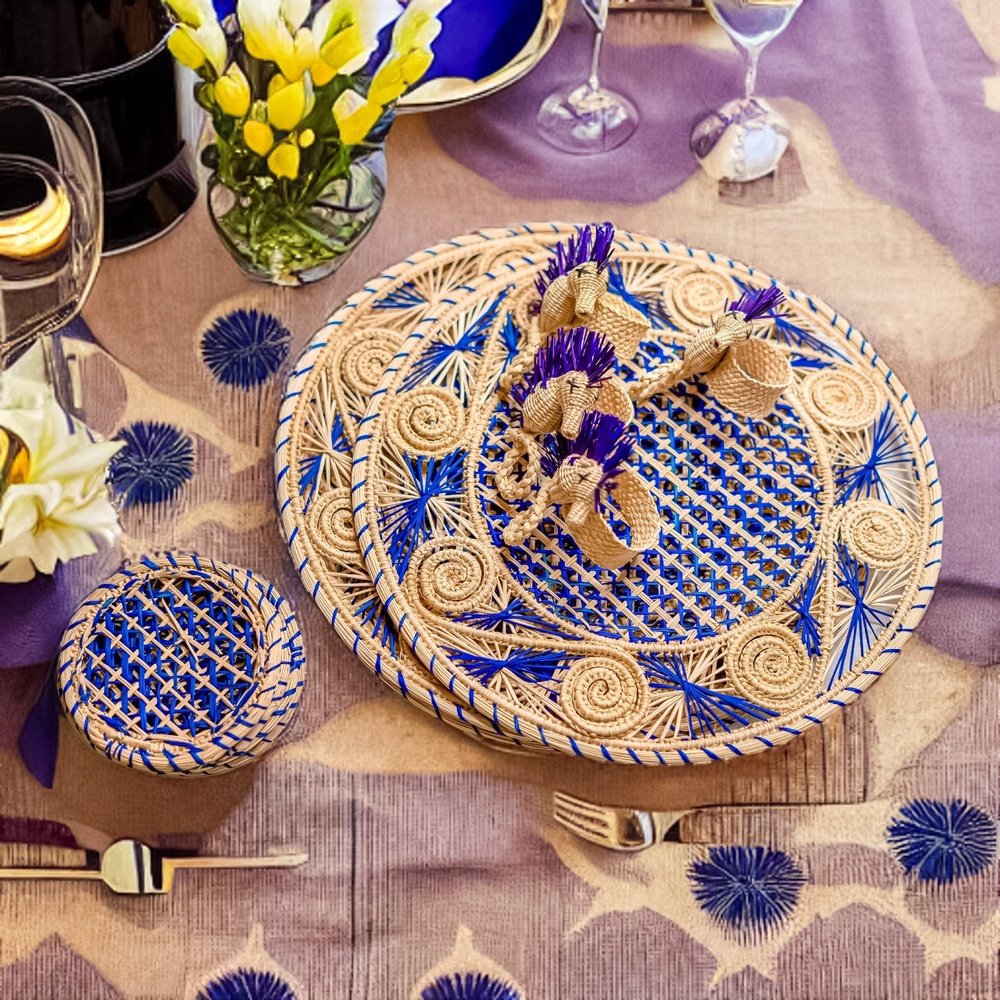 Paola Blue Iraca placemat